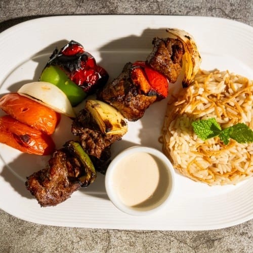 Beef Kabob Plate.