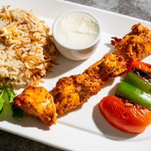 Chicken Kabob Plate.