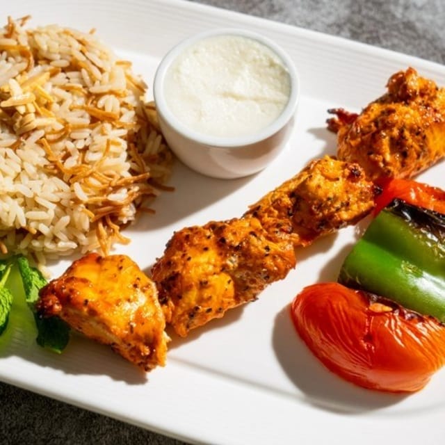 Chicken Kabob Plate.